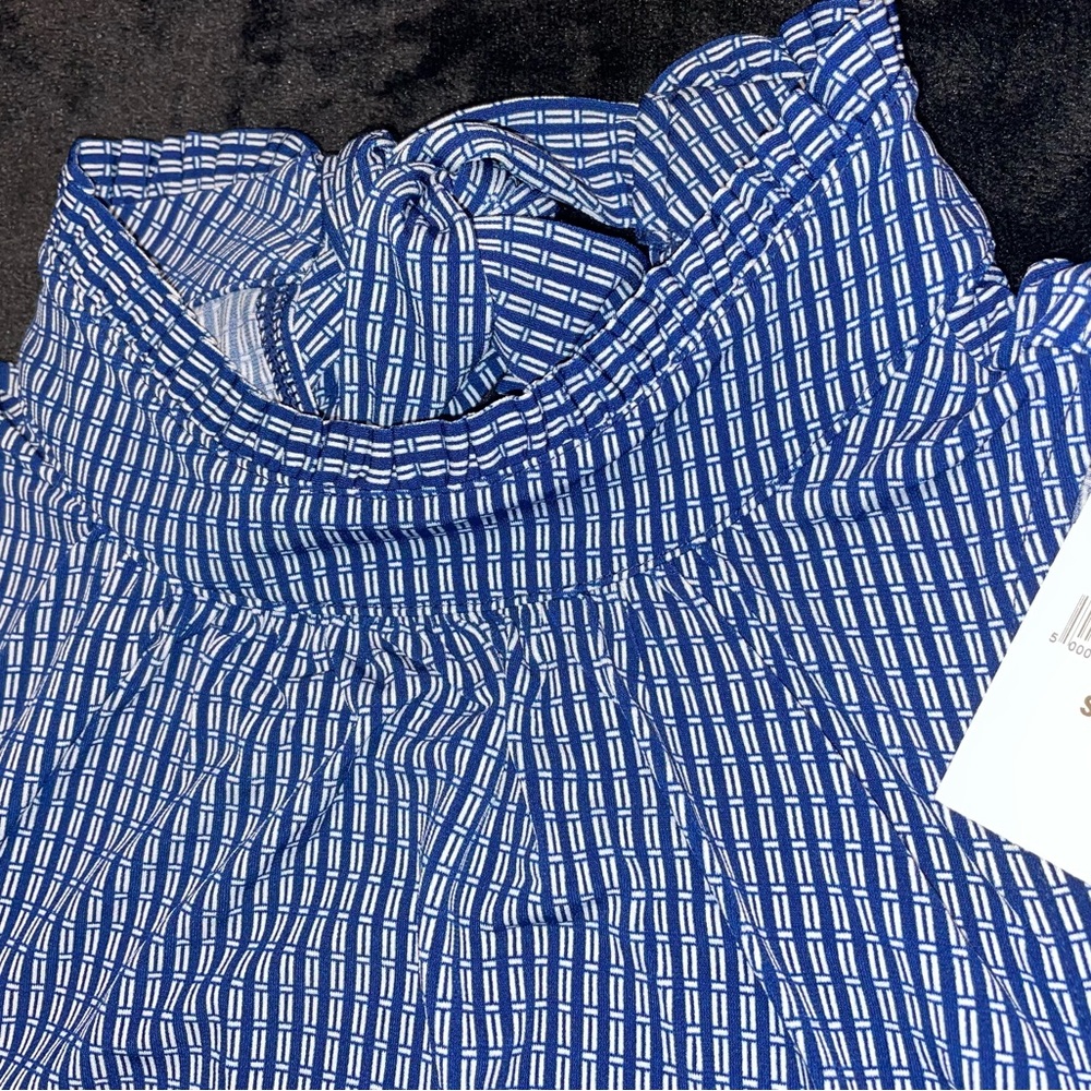 Banana Republic Factory Blue and White Checkered Skirt